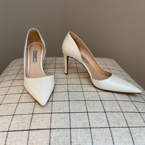Prada White Patent Leather Heels